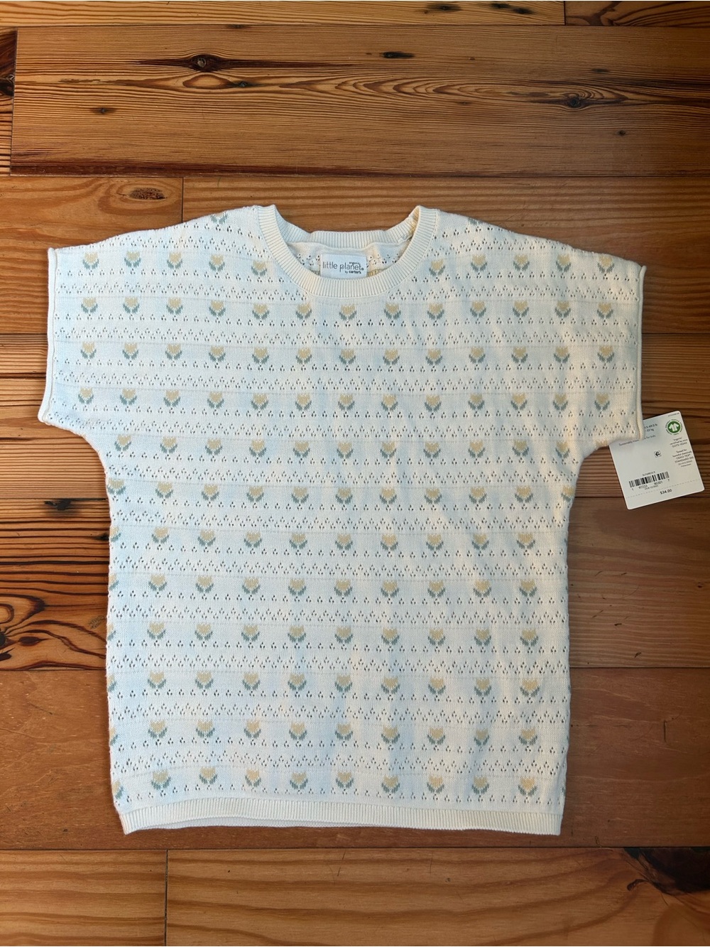 Pointelle Tulip Girls Shirt by Carter’s Little Planet Girls Size 8 (NWT)